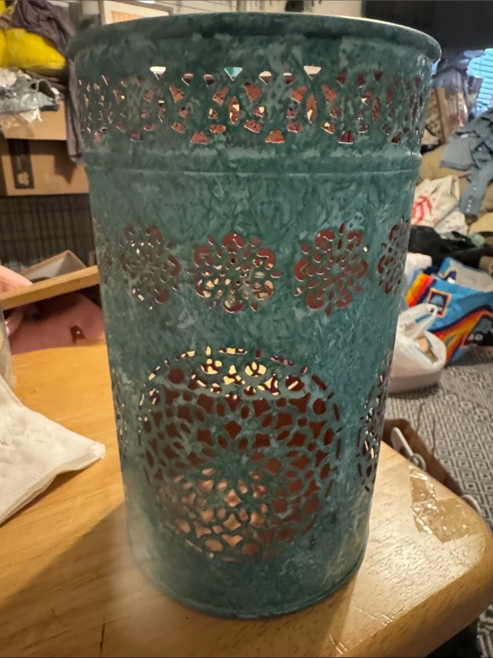 Teal Decorative Metal Lantern – Home Accents